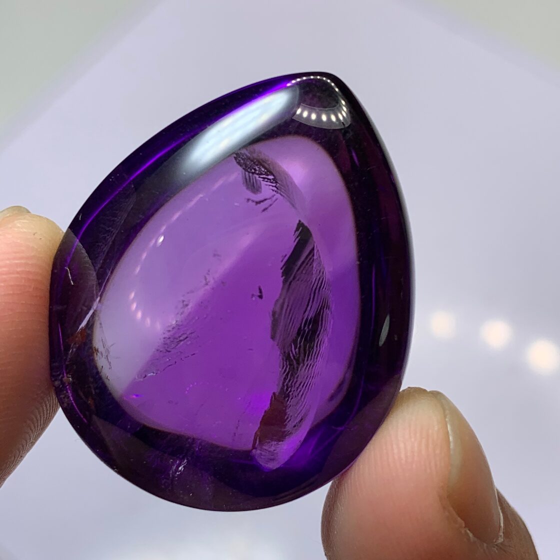 レア！一点物♪ぷっくりタイプ♪超透明！大型♪宝石質アメジストルース 