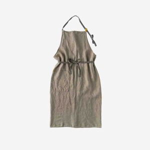 【Lino e Lina】エプロン リトアニアリネン マノン(グレージュ)