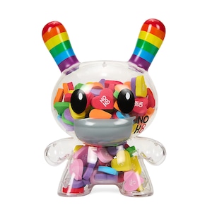 "All <3 NOH8" 8" Rainbow Clear Shell Dunny Filled with Hearts