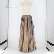 ベリーダンス オリエンタル 衣装 スカート ゴールド系 無地 シンプル 光沢 練習 レッスン 金 透け感 華やか 上品 スリット かわいい ダンス衣装 ステージ イベント ふんわり