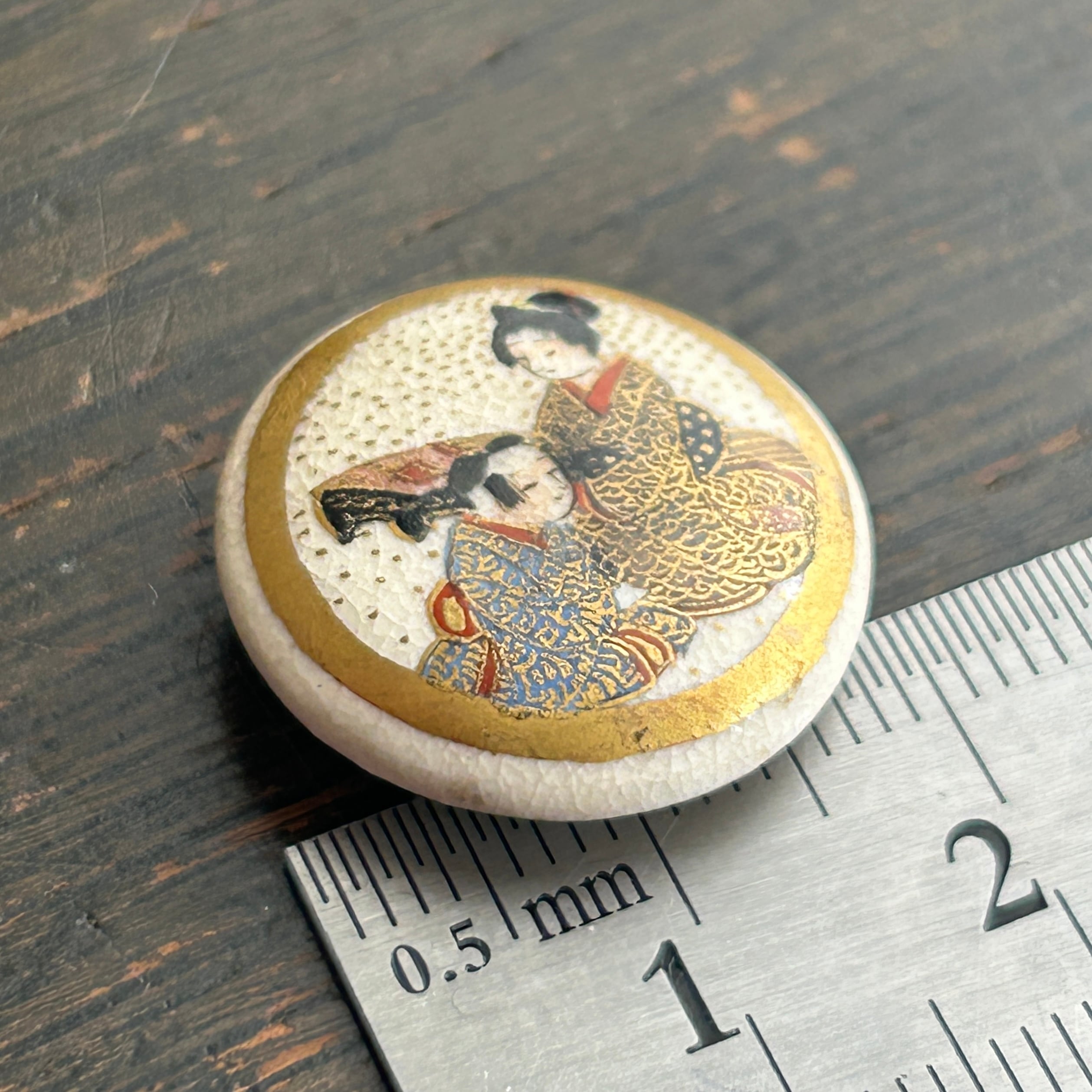 アンティーク　明治の里帰り薩摩ボタン　小3個セット