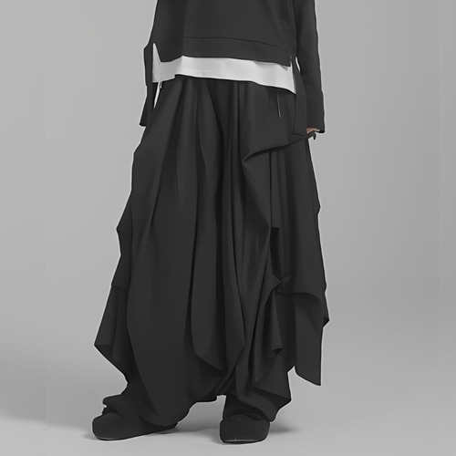 Irregular wide leg culottes C0438