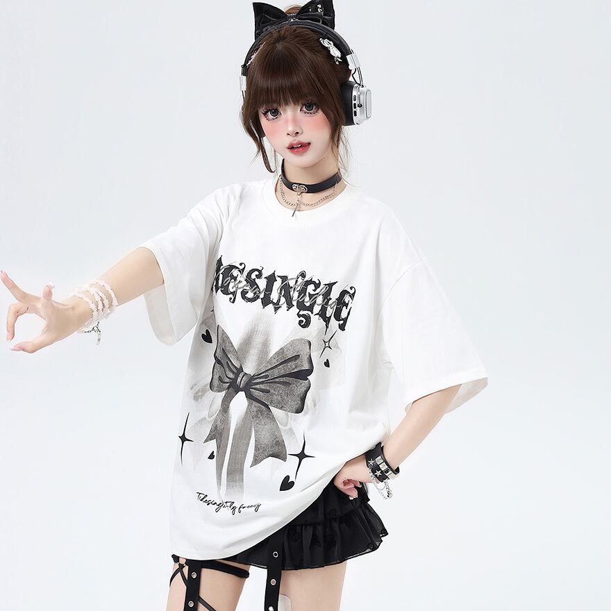 ゴスロリ通販 With U 半袖Tシャツ オーバーサイズ ゆったり リボン