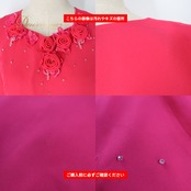 社交ダンス 衣装 ドレス ワンピース レッスンウェア ピンク系 花 ビーズ 袖 練習 レッスン 鮮やか 上品 かわいい ダンス衣装 イベント ステージ パーティー レディース おしゃれ シンプル 日本製