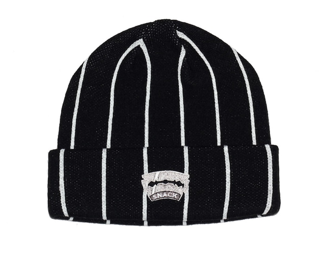 SNACK / RAZOR SHAPE BEANIE / BLK/WHT