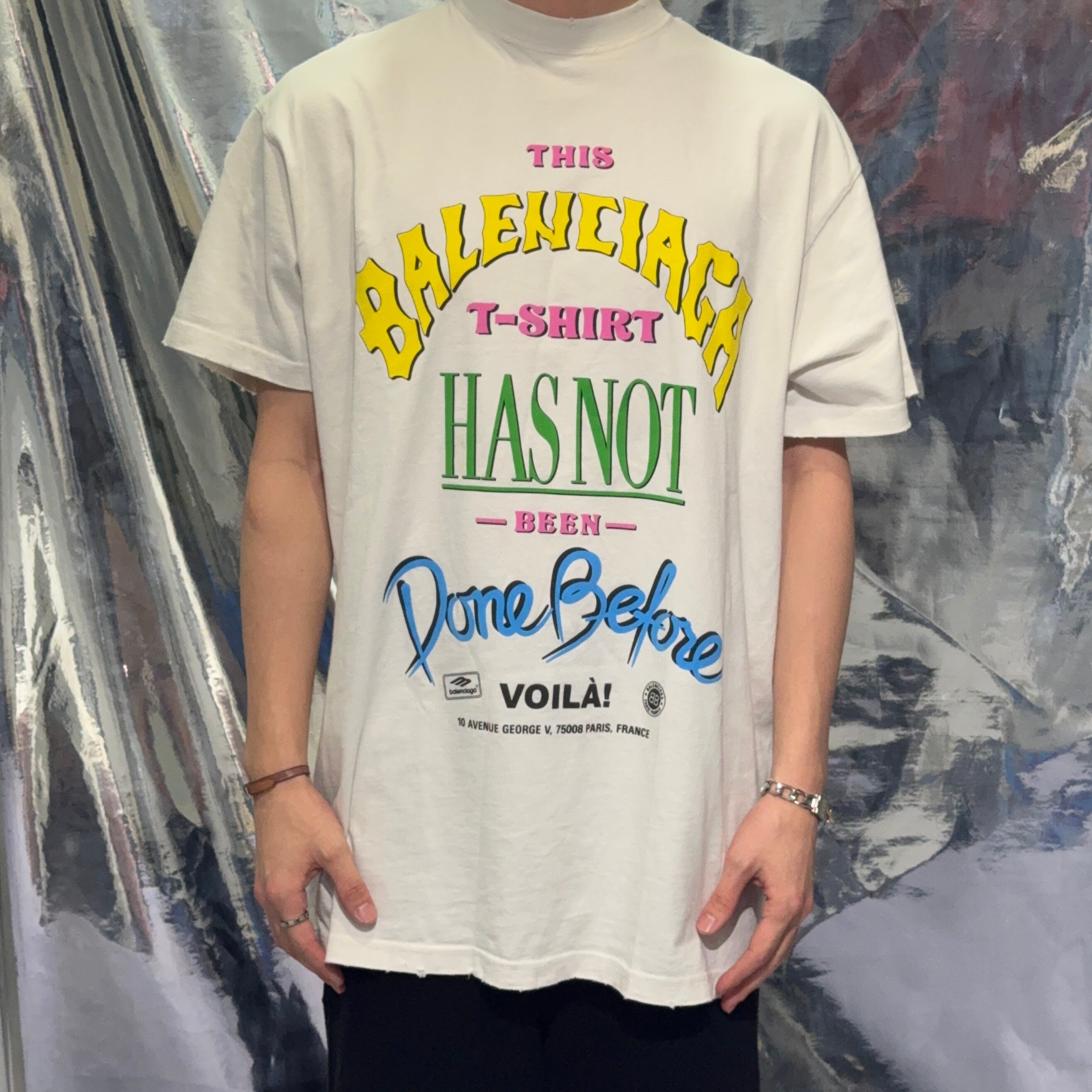 BALENCIAGA Not been done T-shirt コットン ホワイト マルチカラー T