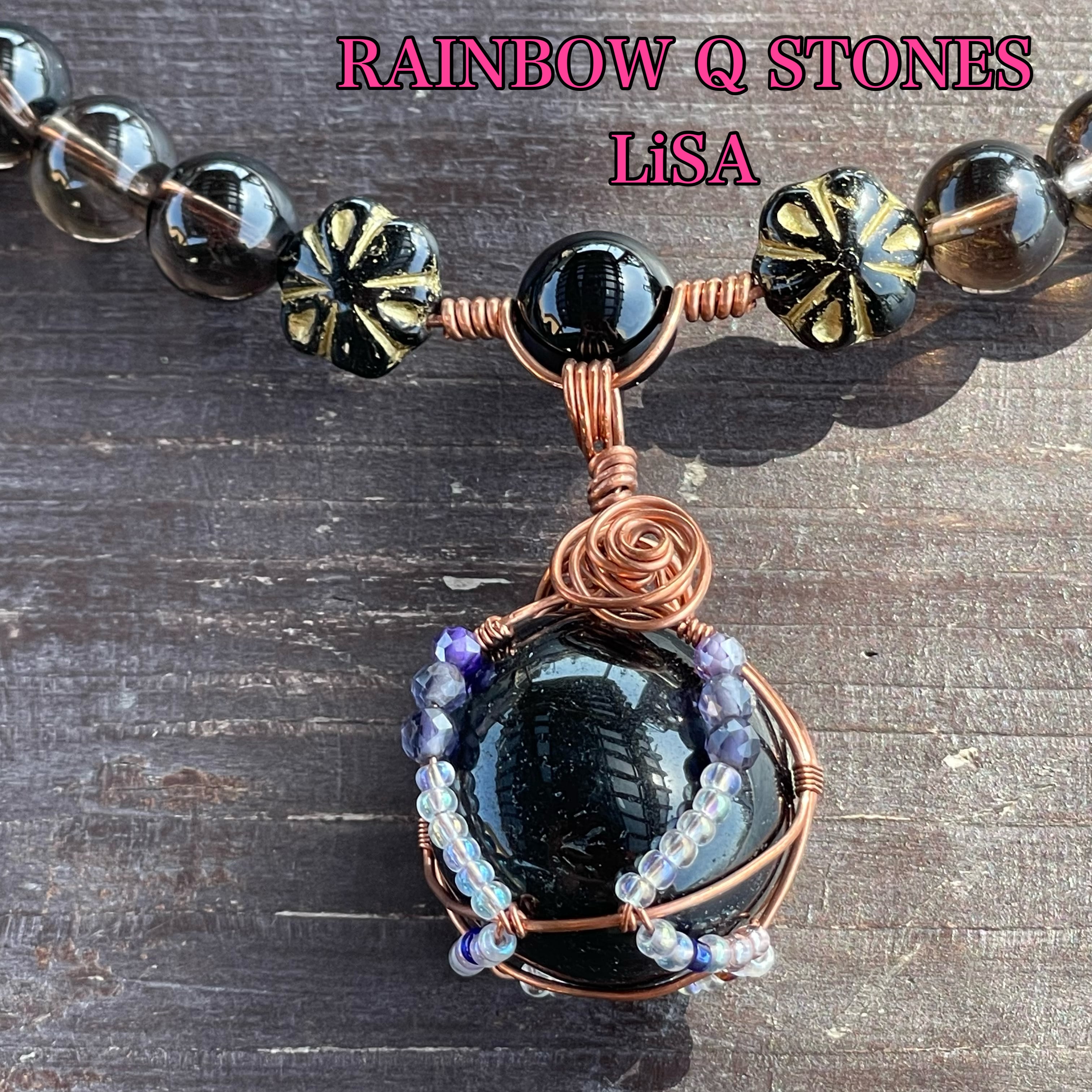 5G 電磁波対策グッズ ハンドメイド パワーストーン ネックレス 銅線