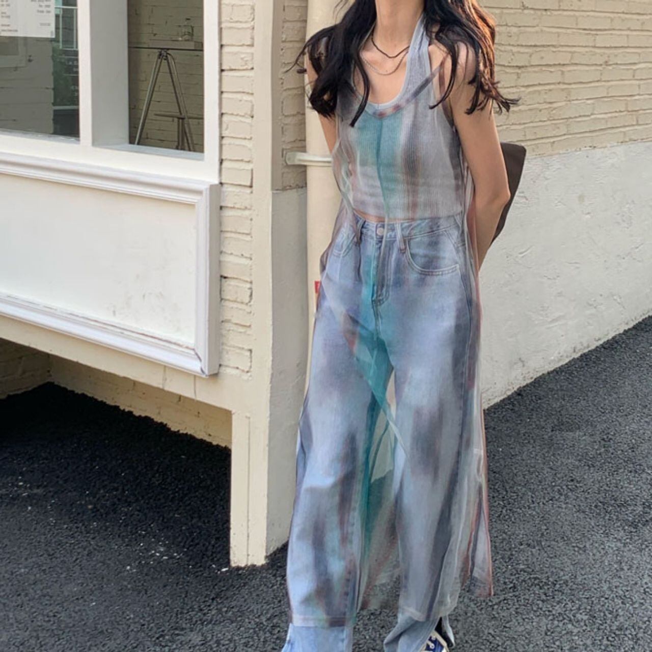 Sheer Sleeveless Maxi One-piece 00694