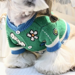 フラワーニットペットカーディガン【sam016】