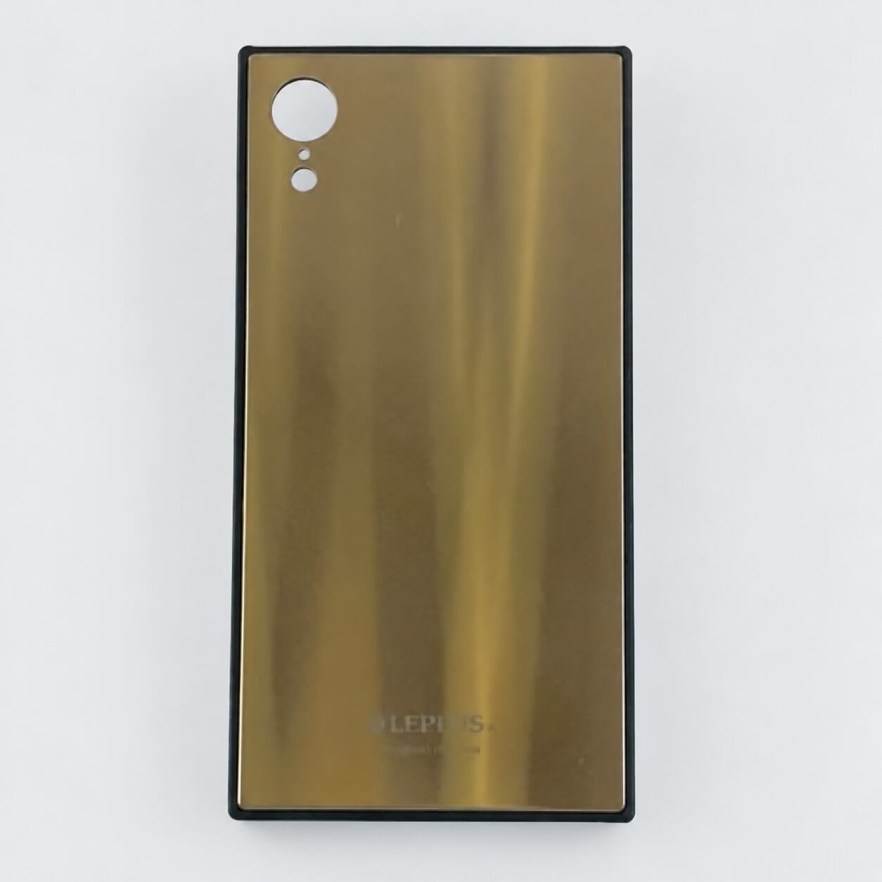 iPhone XR ガラスシェルケース ゴールド SHELL GLASS SQUARE 9H ワイヤレス充電対応