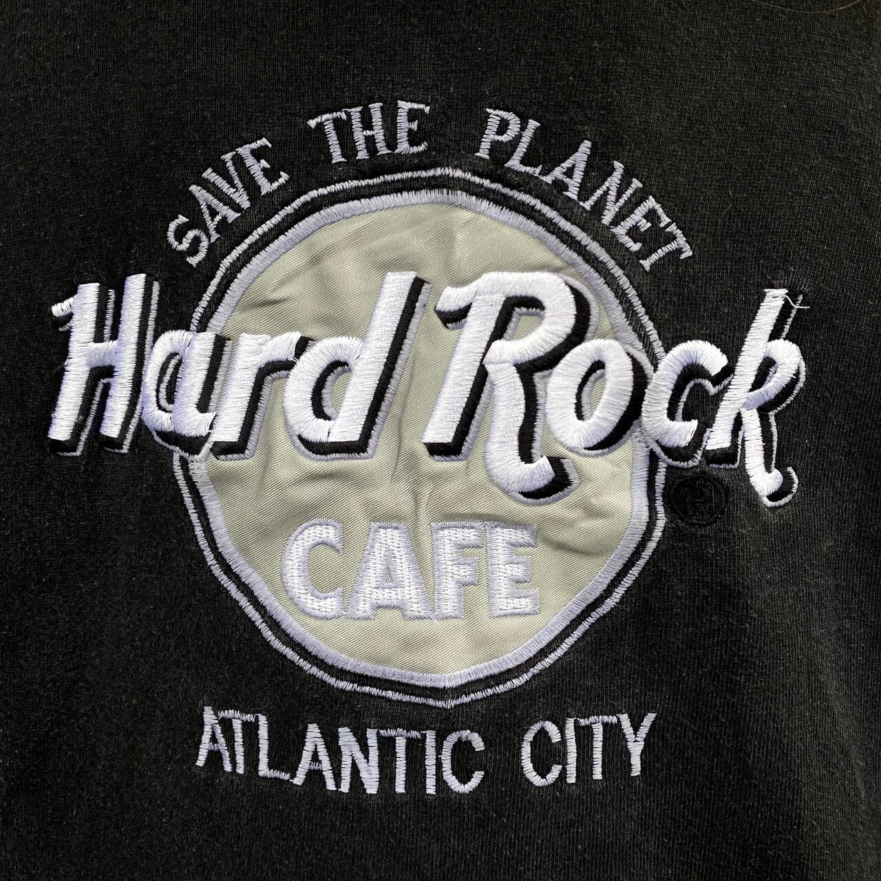 ハードロックカフェ モスクワ 黒銀刺繍 スウェット XL デッドストック