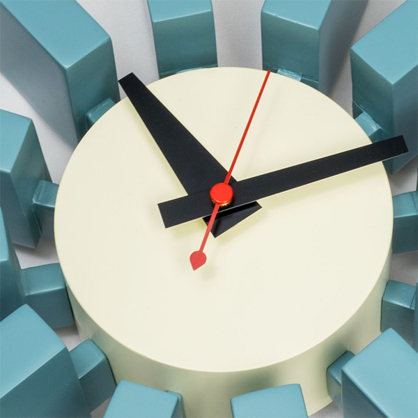 掛け時計　稼働品　ミッドセンチュリー　ジョージネルソン　ブロッククロック Block clock（ブロック・クロック） 【デザイナー：ジョージ・ネルソン