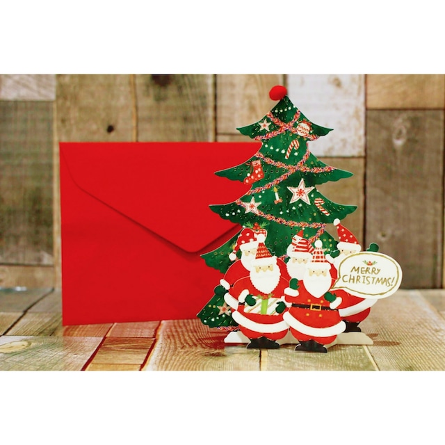 クリスマスメッセージカード(ツリー＆サンタクロース)/クリスマス雑貨/C0pernicus