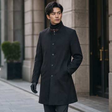 blank 黒 ダブルブレスト チェスターコートサイズ2 日本製 裏地修繕