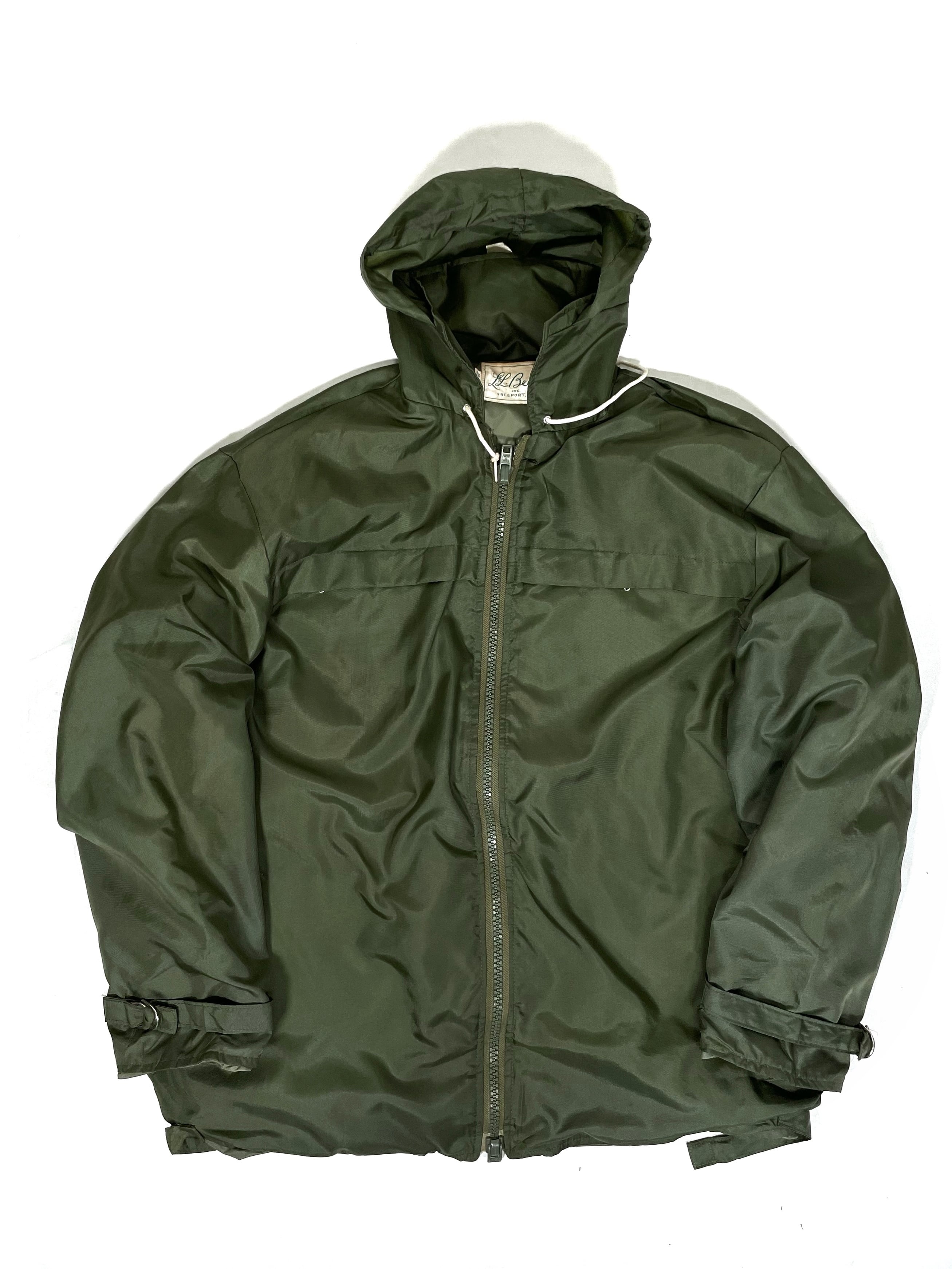 yl6 LL Bean 70s 筆記体ロゴ 中綿入り ナイロンジップパーカー 