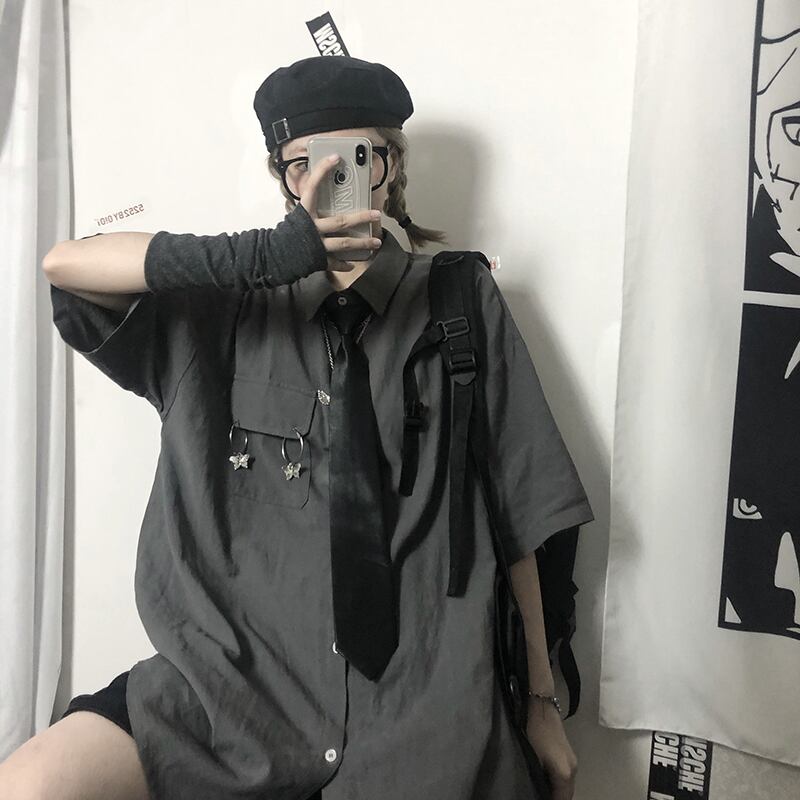 ルーズシャツ レディーススタイル ストリート 大きめサイズ かわいい ケッペル21739445605