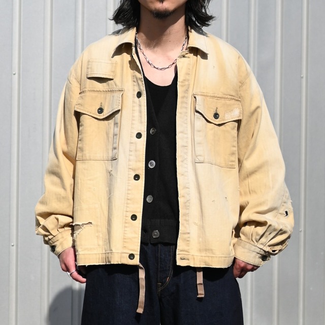 ANACHRONORM / REMAKED HERRINGBONE MILITARY SHIRTS JACKET