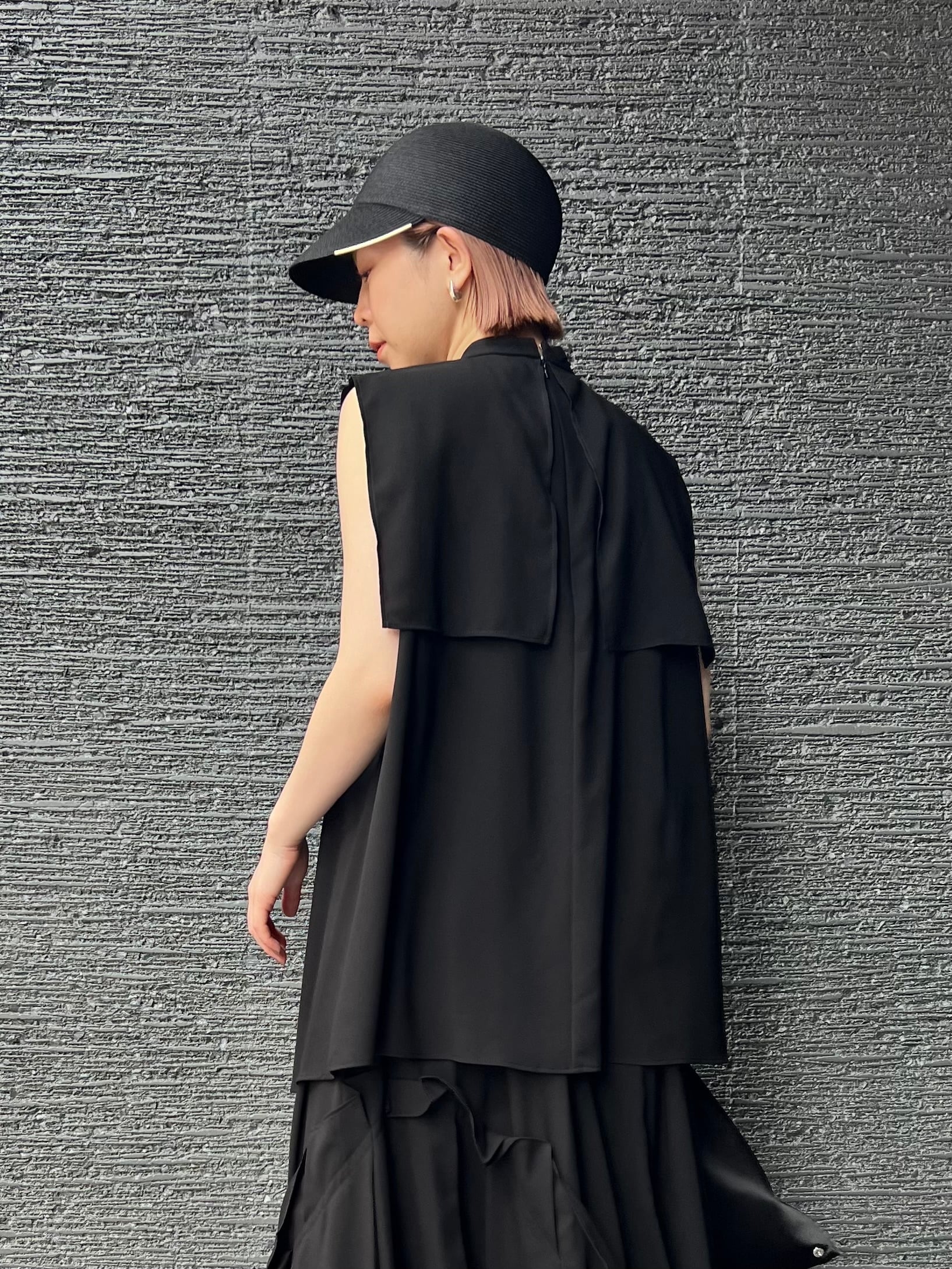 23AW】ENFOLD エンフォルド / PE LIGHT GEORGETTE CAPE SLEEVELESS 
