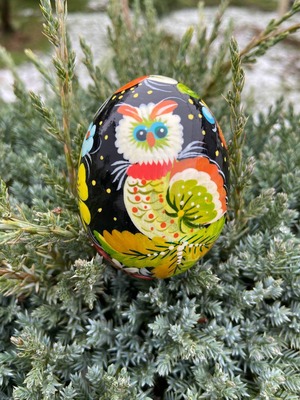 ペトリキウカ塗りのイースター・エッグ 7cm　ホメンコ作