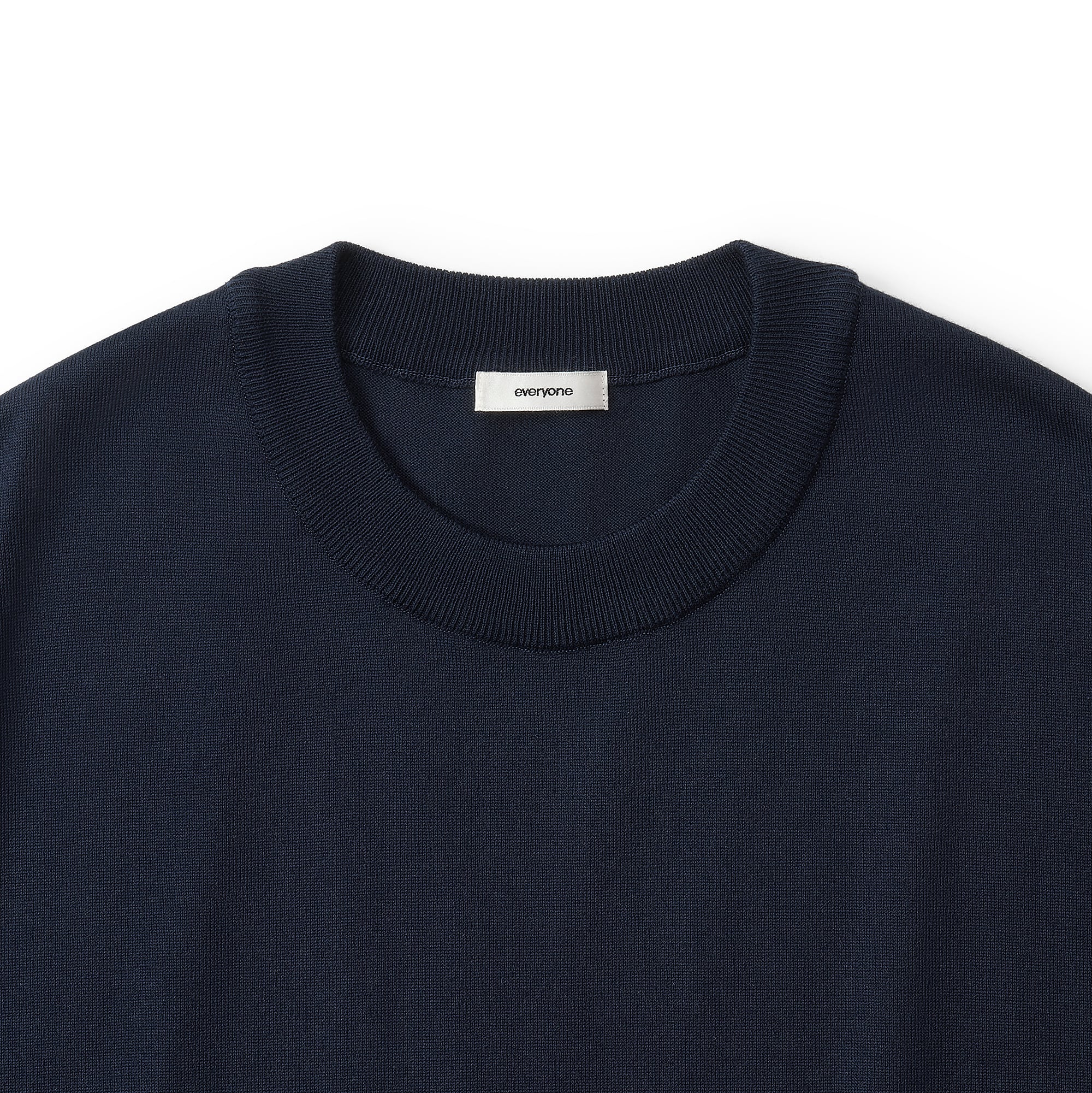 everyone cotton silk high gauge knit short sleeve tee shirt (NAVY