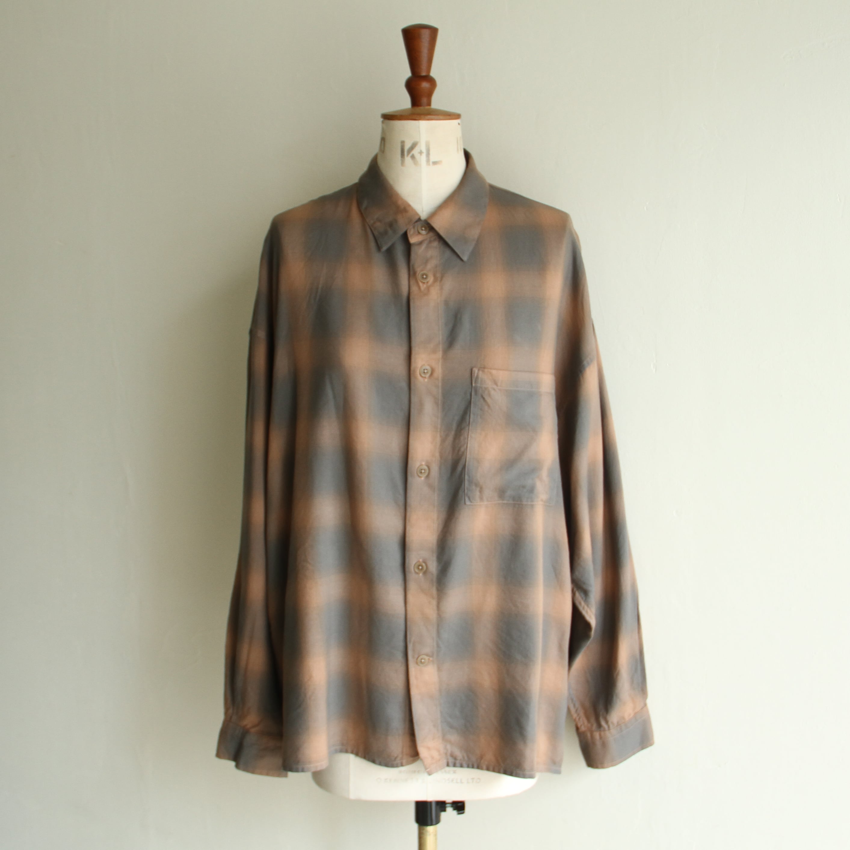 kontor Overdyed shadow check shirt