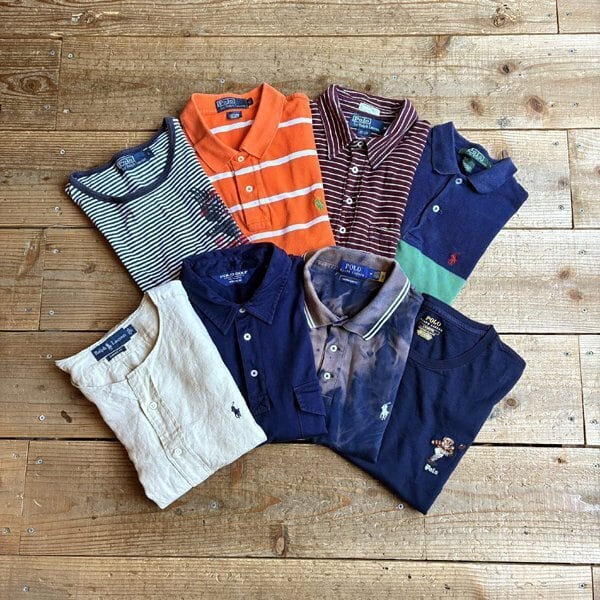 1点物◇ラルフローレンPOLOボーダー柄ポロシャツ古着LメンズXL