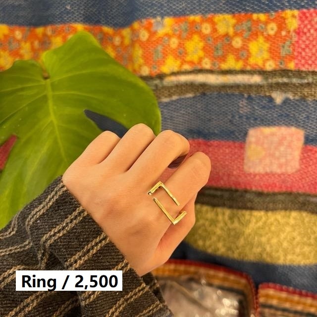 TOPANGA Jewelry 　ゴールドオープンワイドリング　13号