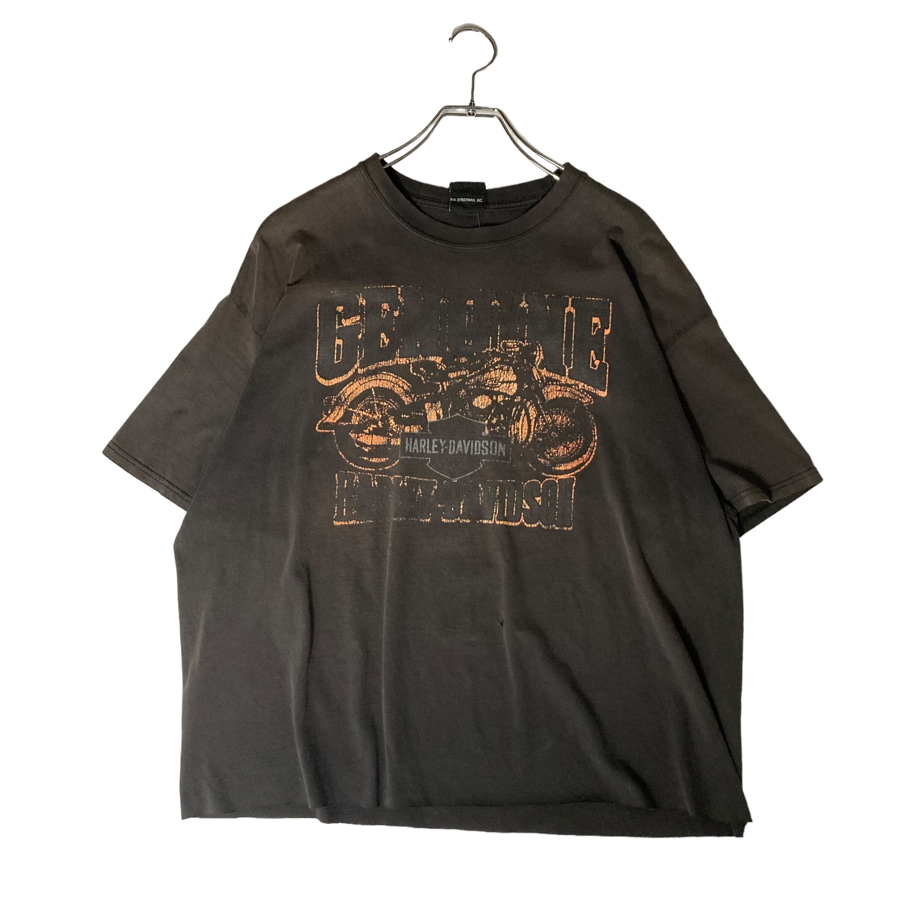 90s】【ショート丈リメイク】HARLEY DAVIDSON 半袖Tシャツ L プリント 