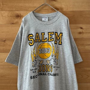 【JERZEES】バスケットボール 2003年 ロゴ プリント Tシャツ SALEM LIONS L US古着