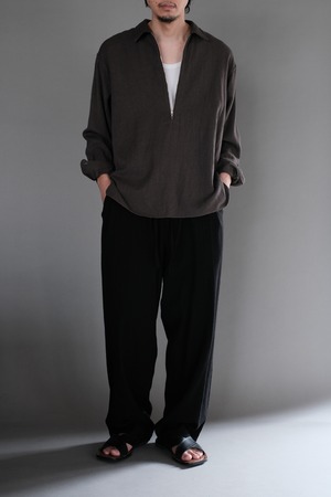 ULTERIOR / WASHED W/R CASH TWILL HALF-ZIP SHIRT