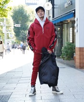 【#Re:room】LOGO SIDE LINE SKNNY TRACK PANTS［REP233］