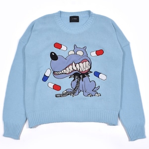 【ZAC VARGAS】monster knit 'MAD DOG'-BLUE(4色展開)
