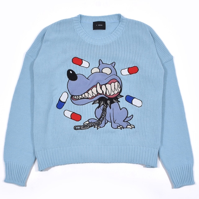 【ZAC VARGAS】monster knit 'MAD DOG'-BLUE(4色展開)
