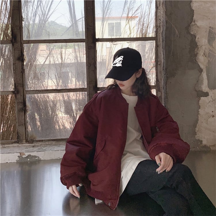 芸能人も好きな服を着ます.韓国ファッション ジャケット スタンドカラー コート 学院風 ゆったりする