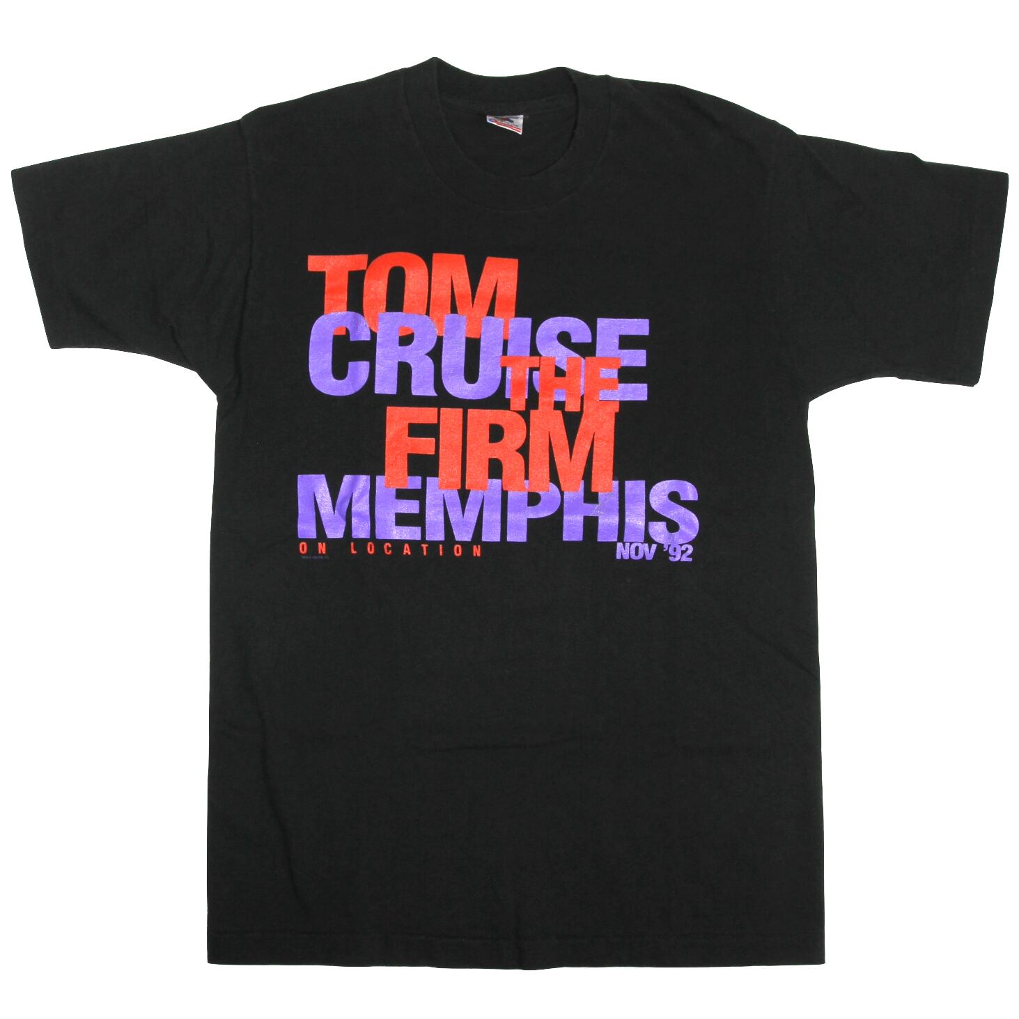 USED【M】Vintage 90s Movie Tom Cruise THE FIRM Memphis on Location NOV 92 ザ・ファーム 法律事務所 トムクルーズ Tee / FRUIT OF THE LOOM ©1992