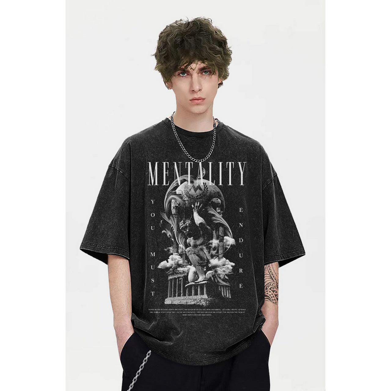 VINTAGE ストリート 荷を背負う Tシャツ T1023