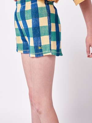 残り1点(8-9Y)BOBO CHOSES / Checkered shorts