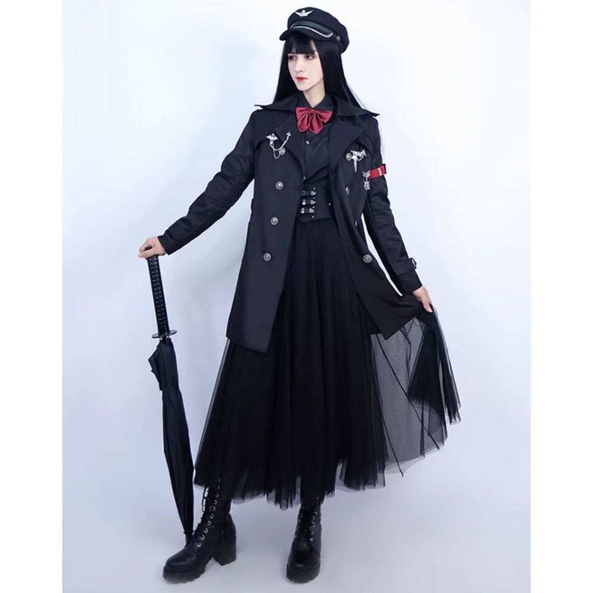 ゴシック軍服モチーフダブルブレストコート | Maiden's Rêve