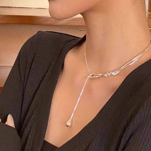 ドロップペンダント チェーン ネックレス 1col H10244