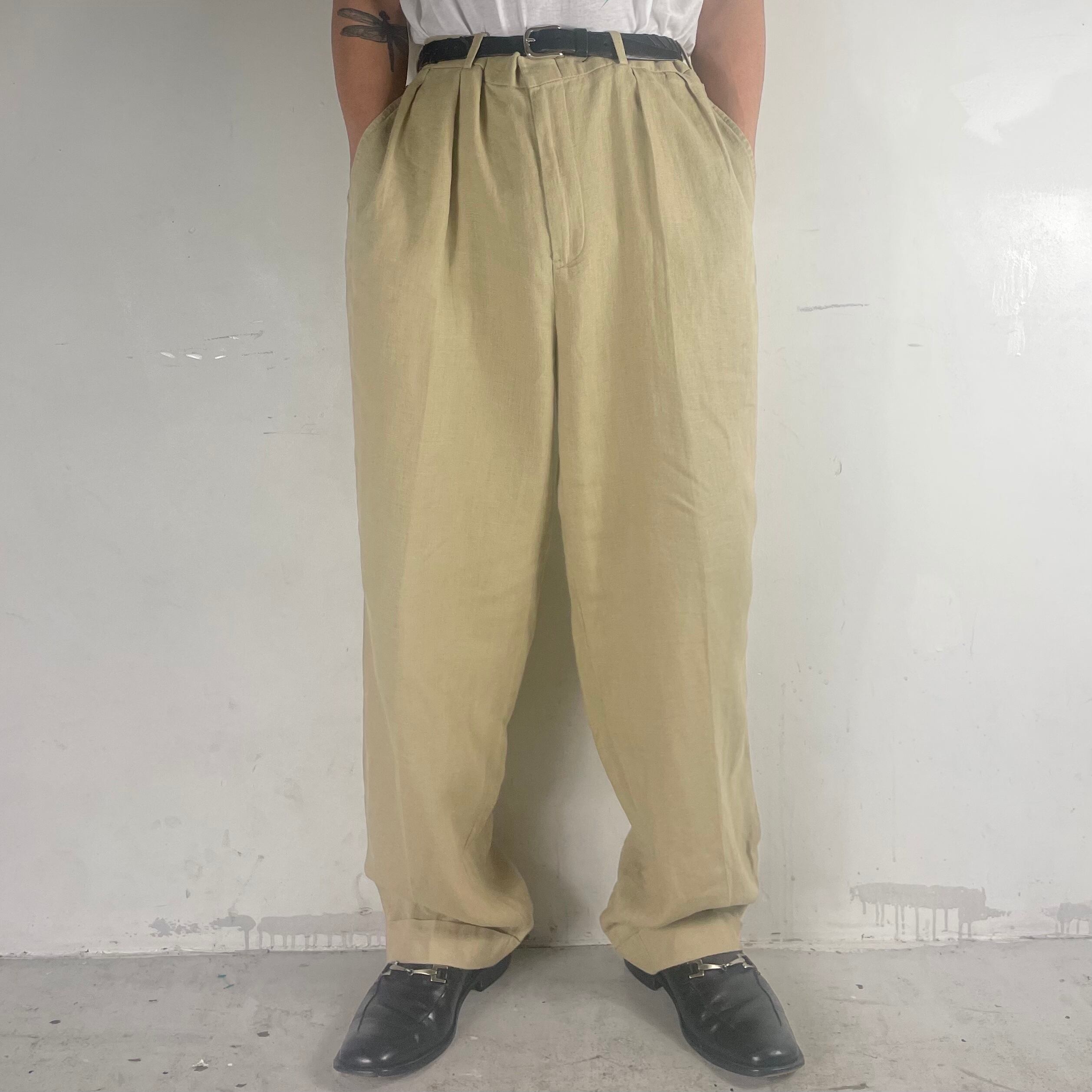 RALPH LAUREN LINEN WIDE SLACKS
