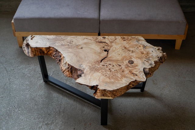 ポプラの一枚板 ローテーブル リビングテーブル