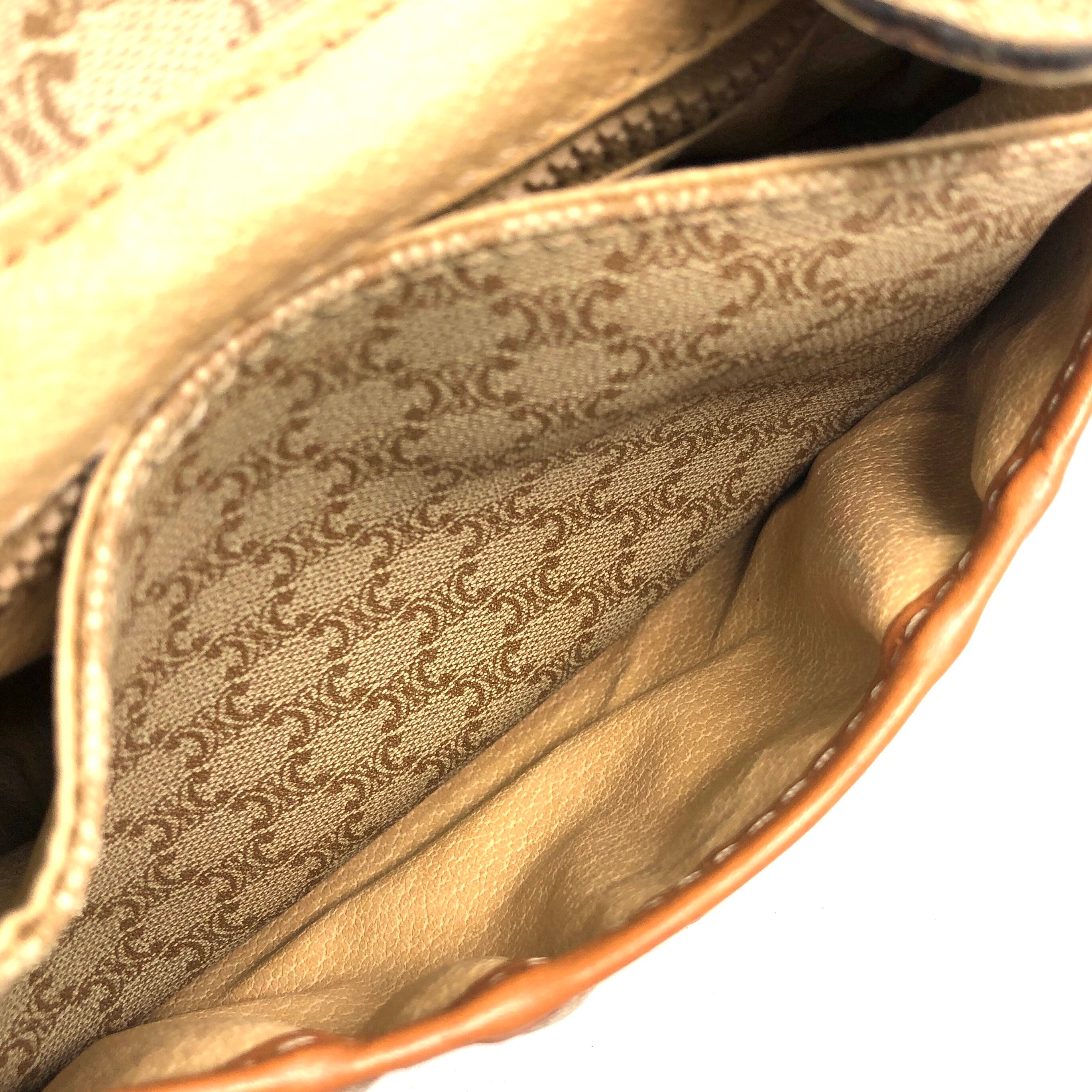 CELINE セリーヌ マカダム ショルダーバッグ ベージュ タッセル PVC