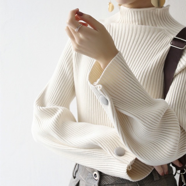 High neck rib knit LA24116
