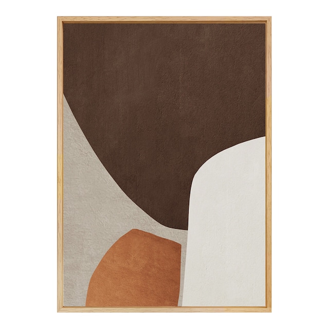 キャンバスアート「brown abstract C (M-size)」天然木フレーム アブストラクト モダンアート アートパネル ブラウン系 415×575mm AFCA08