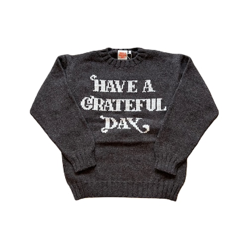 HAVE A GRATEFUL DAY #Knit Crew Dark Brown