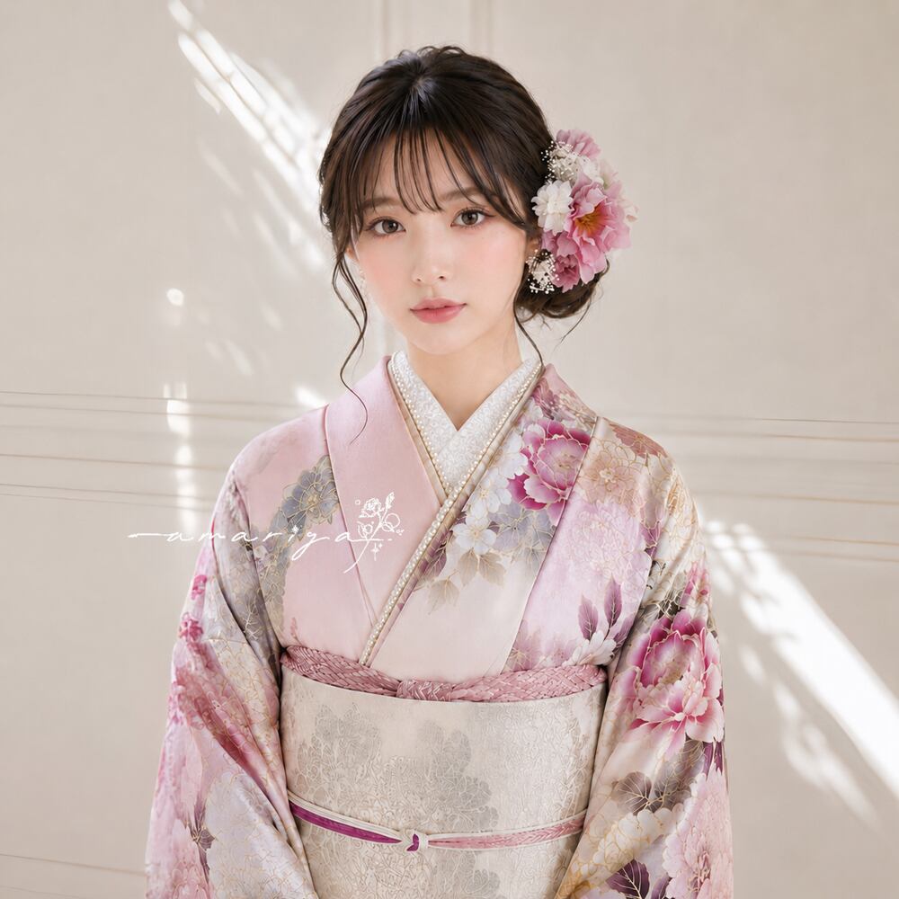 髪飾り クリスマスローズと桜