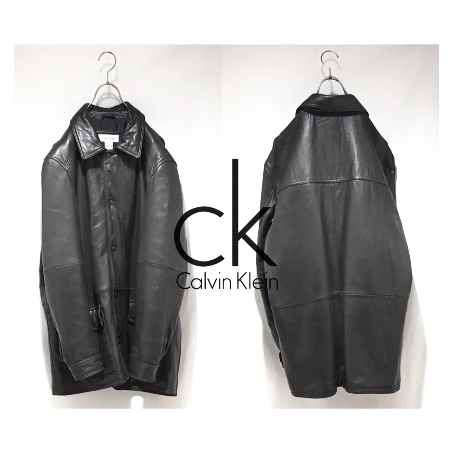 90年代 USA古着 ☆ カルバンクライン 】 90s Calvin Klein lam leather