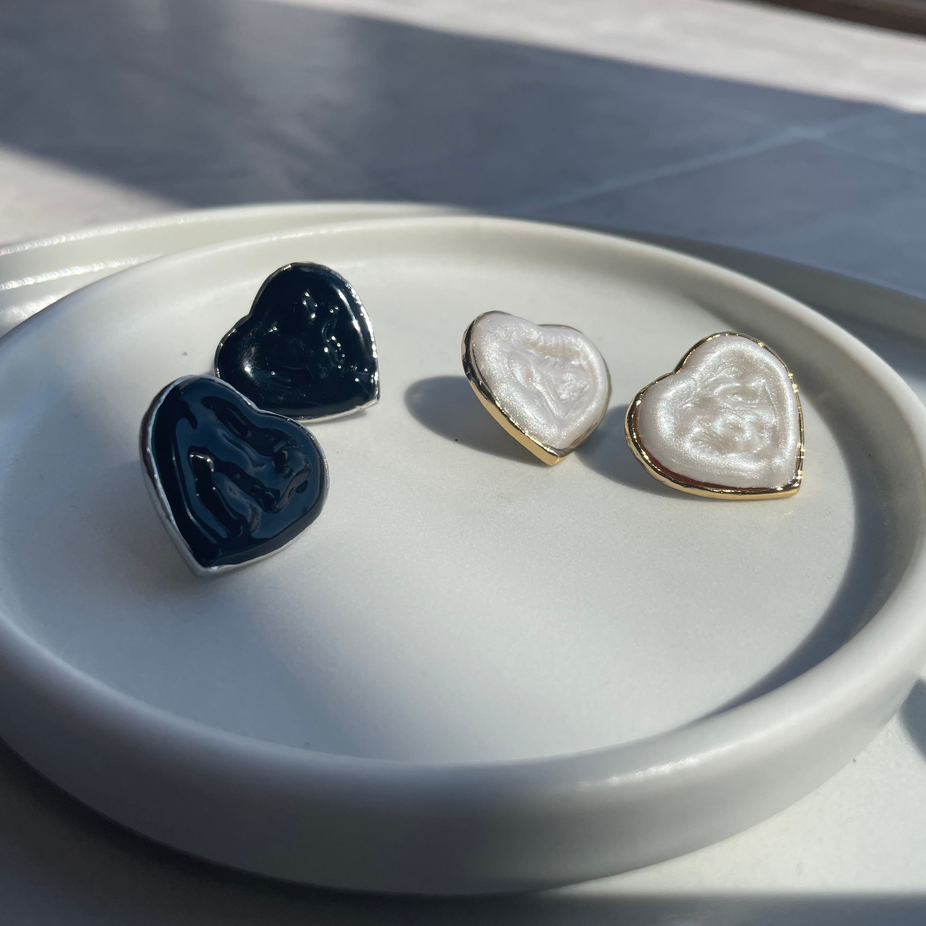 【 Sea'ds mara 】Heart epo earring & pierce | valance【バランス