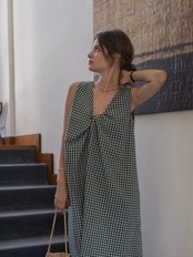 Torsade Vert Gingham Dress F0770