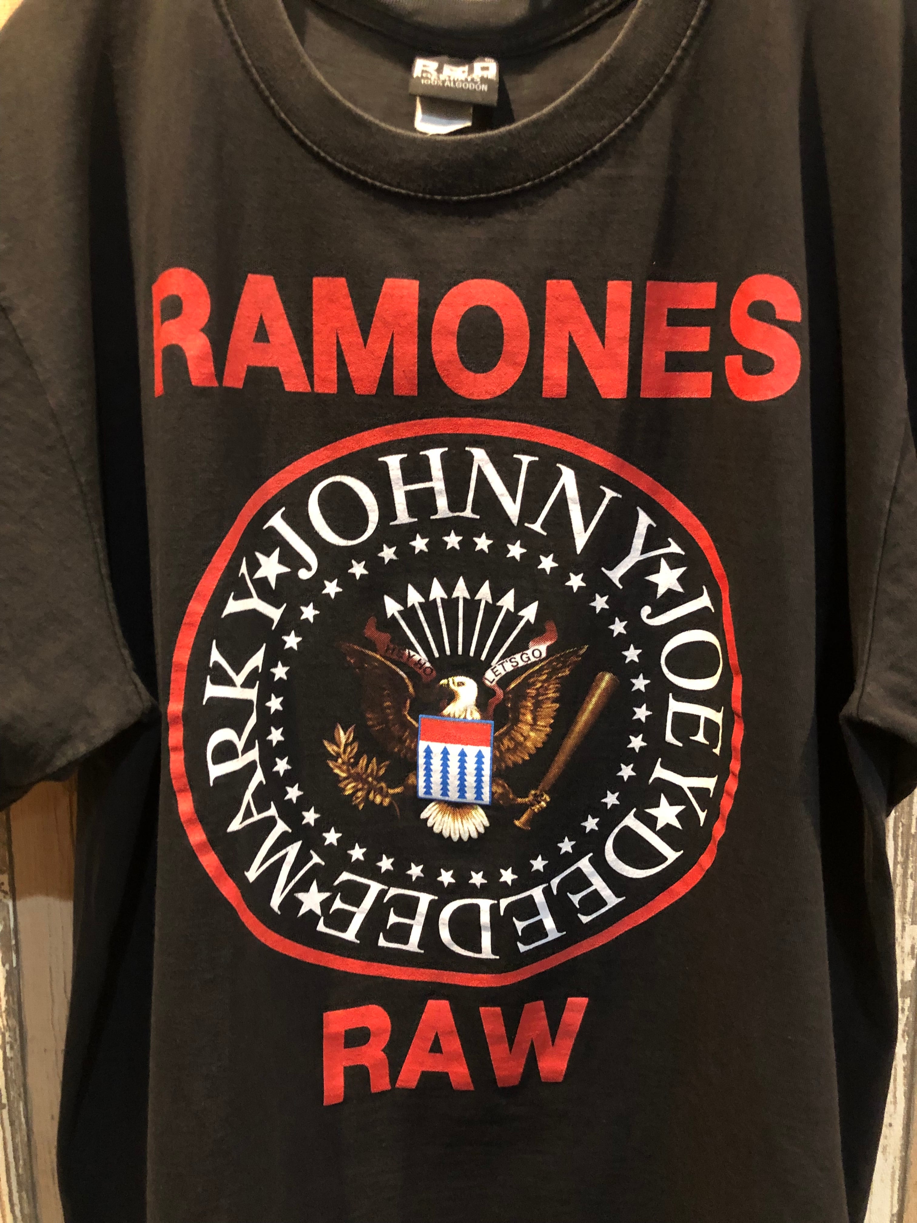 80s ビンテージ カットオフ ★ RAMONES 両面 プリント 半袖 Tシャ